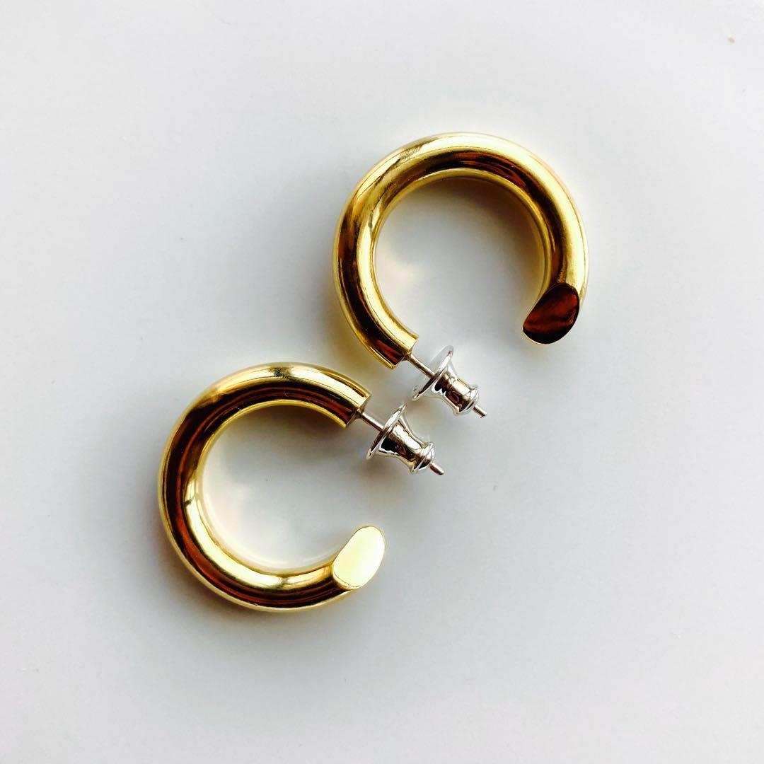 シルバー925 4×23mm 真鍮　フープピアス