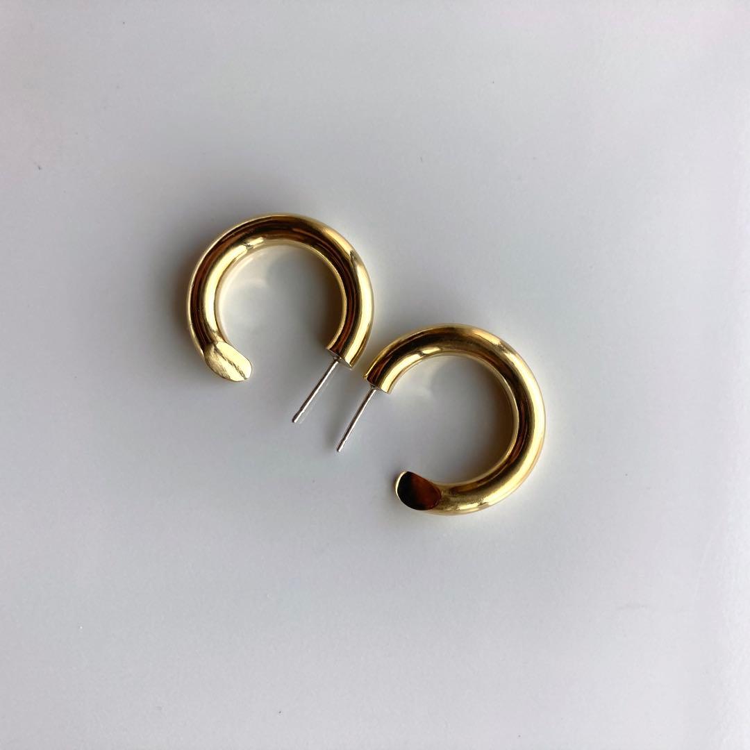 シルバー925 4×23mm 真鍮　フープピアス