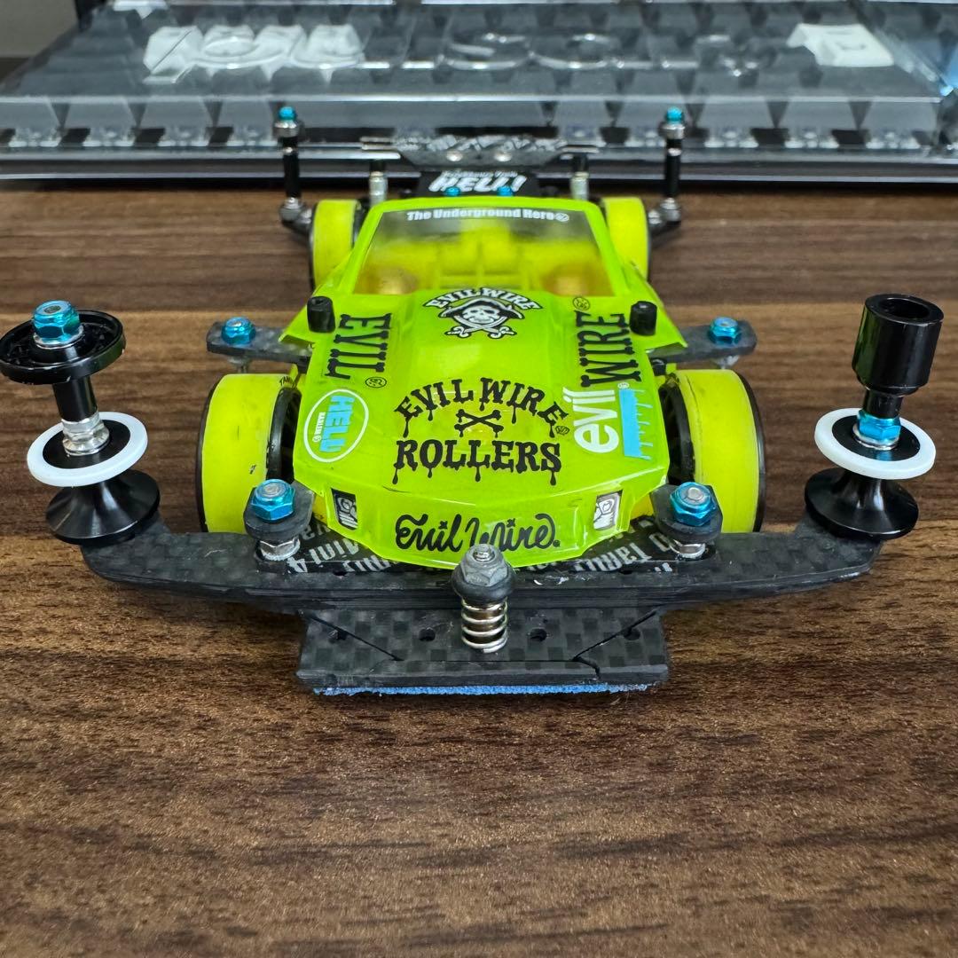 【HANA専用】ミニ四駆 MSフレキ 蛍光イエロー ラウディーブルカスタム完成品