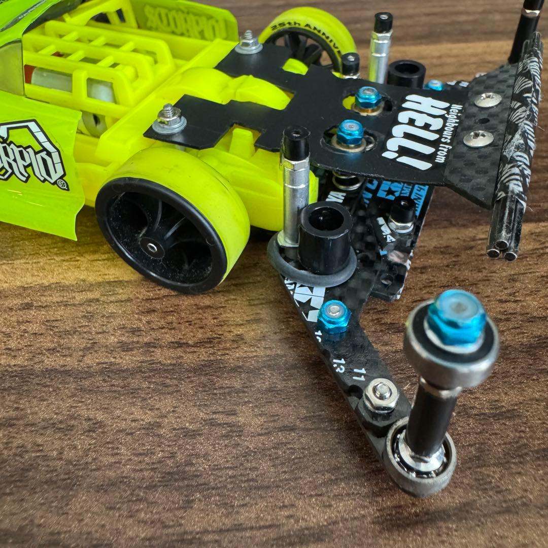 【HANA専用】ミニ四駆 MSフレキ 蛍光イエロー ラウディーブルカスタム完成品