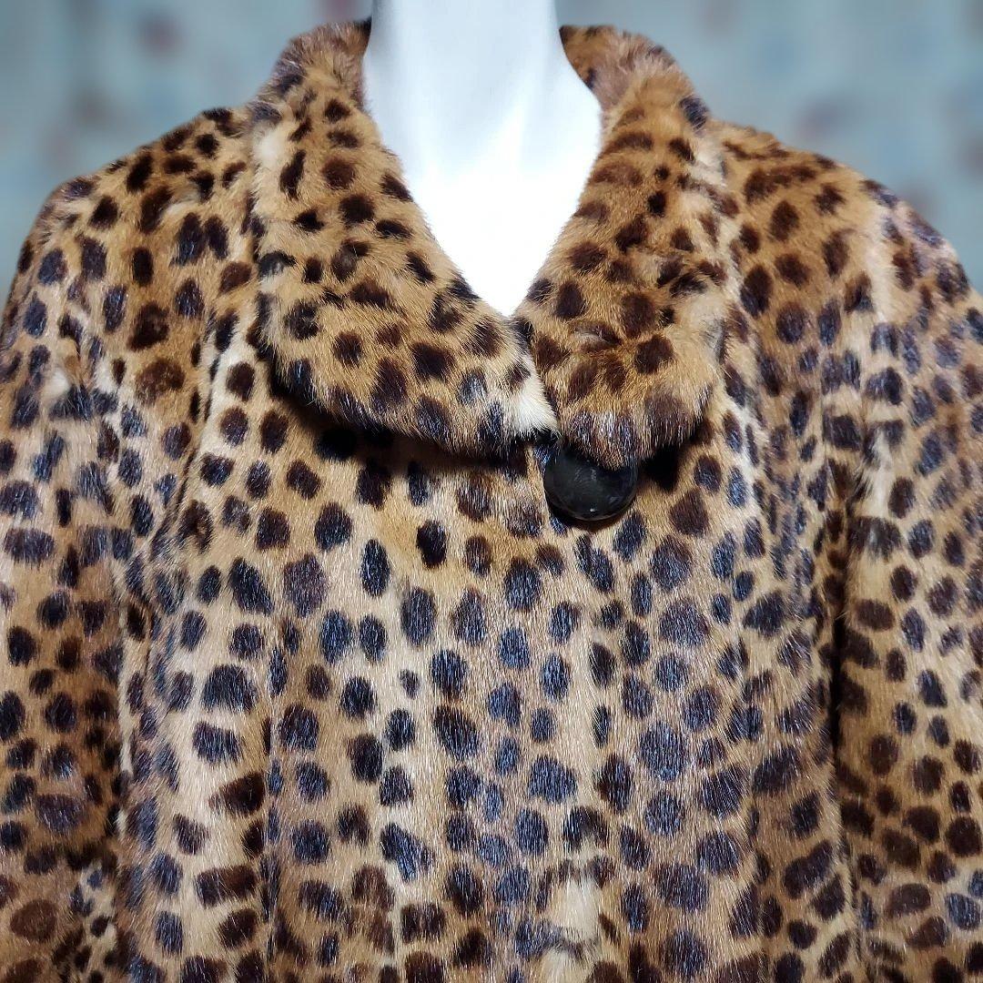 ミンクファー プリントAラインフレアロングコート