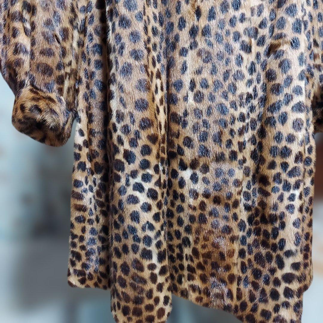 ミンクファー プリントAラインフレアロングコート