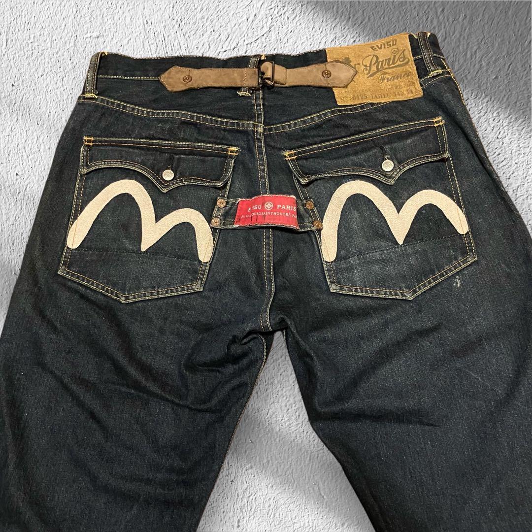 【超希少】EVISU PARISサントノレ本店限定モデルシンチバックW34 濃紺