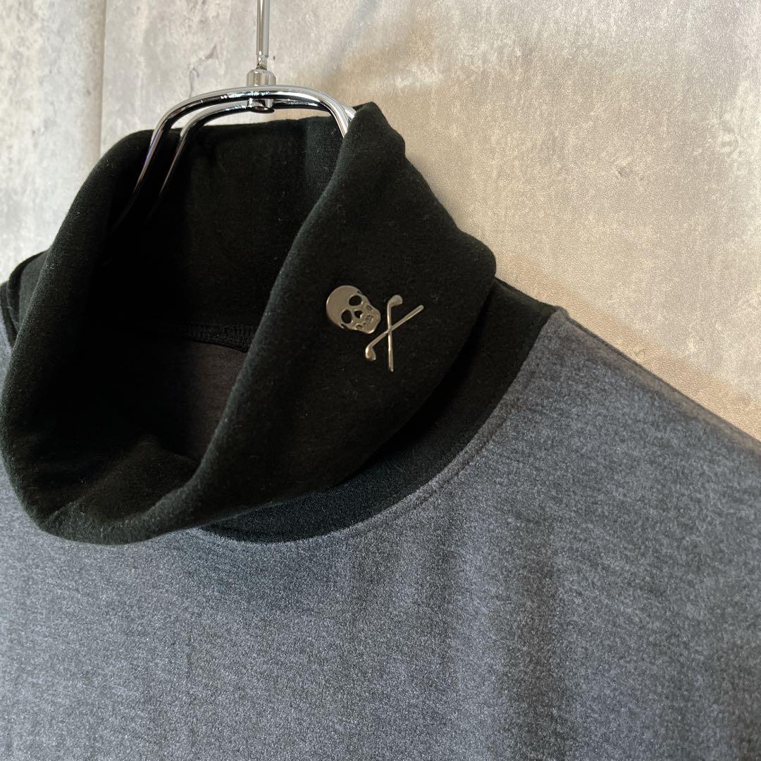 MARK&LONA マークアンドロナ タートルネック 切替カラー首元ロゴ 伸縮性