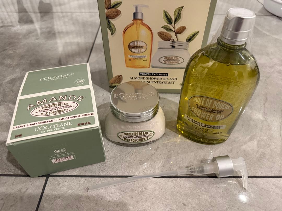 yoyoアーモンドシャワーオイルとミルクコンセントレートセット