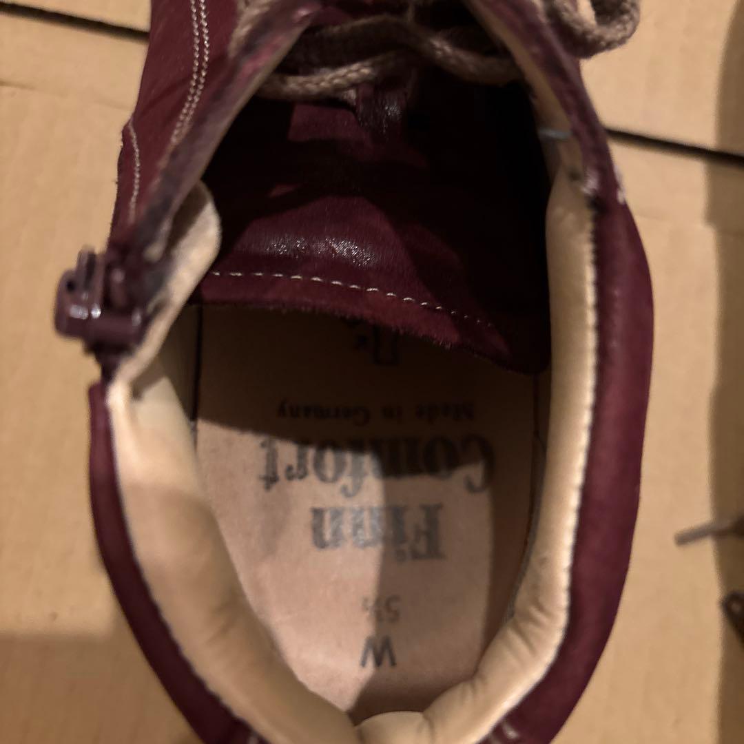 Finncomfort フィンコンフォート　ショートブーツ　4E バーガンディ