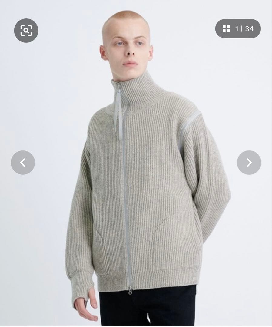 jieda 2ウェイ　ドライバーズニット グレー 2023FW