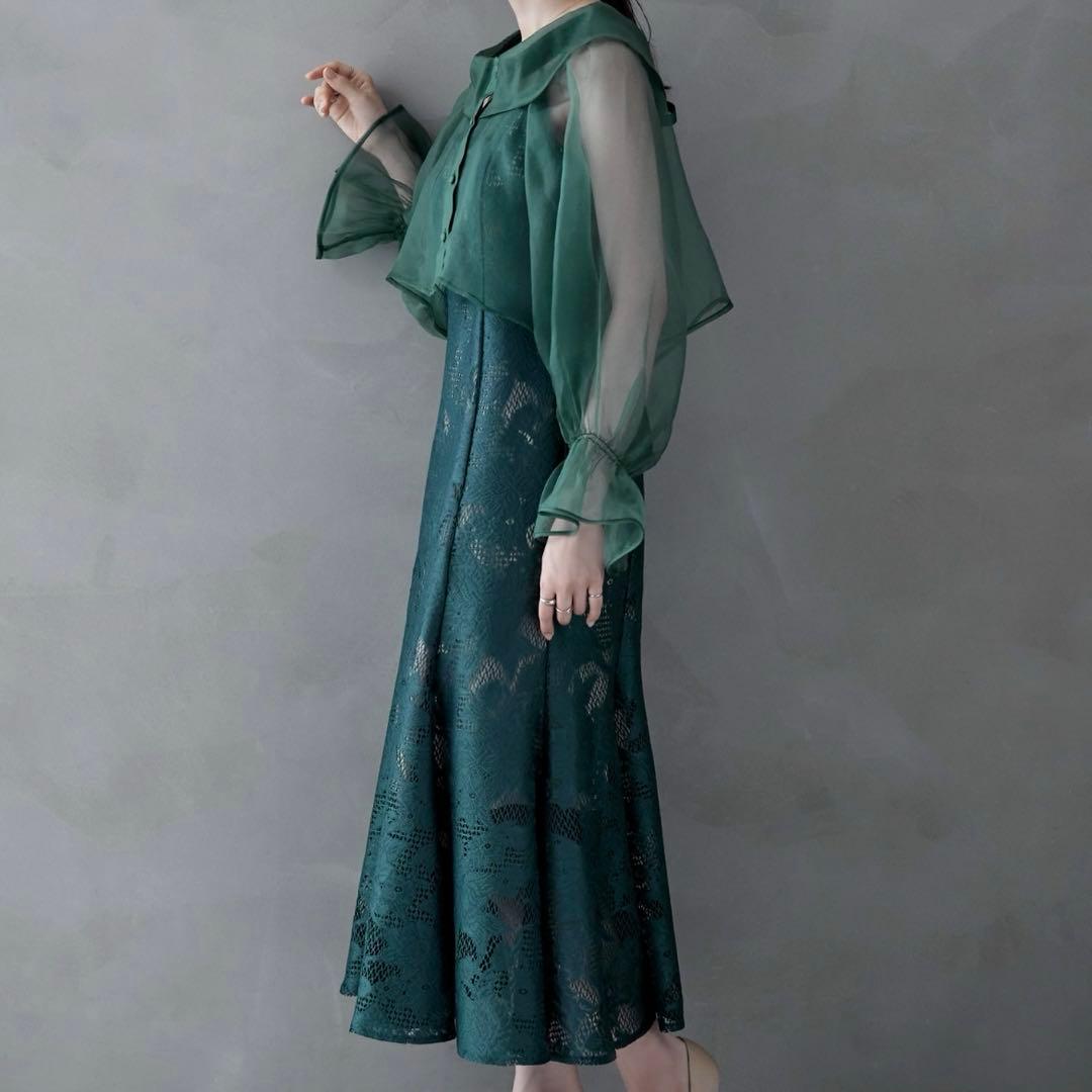 etoll. シアーブラウス&マーメイドキャミソールパーティードレス