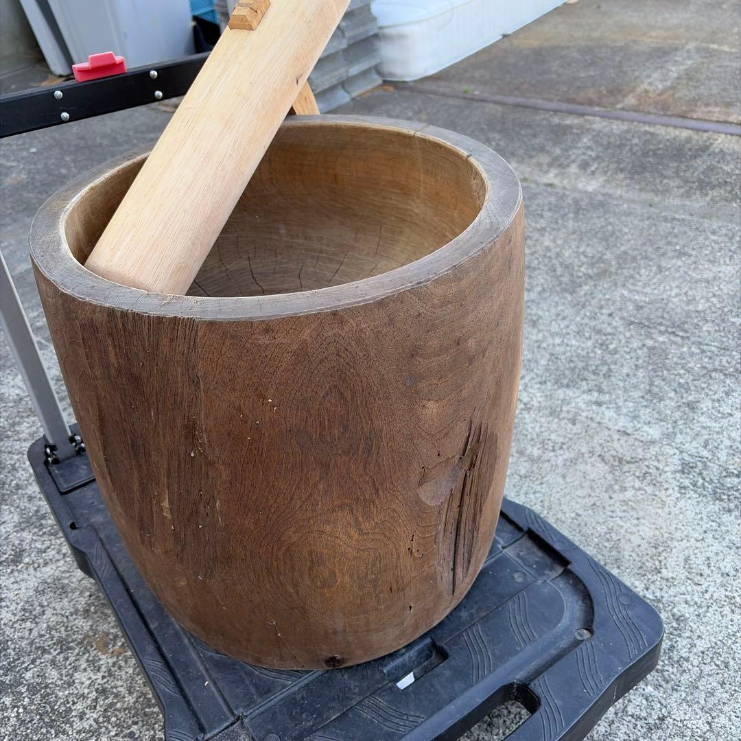 木製 調理用臼と杵 セット　送料高いので値引き交渉NGです