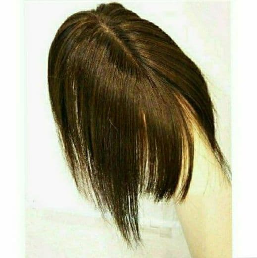 人毛100% 前髪付き 部分ウィッグ つむじ地肌総手植え ヘアピース16cm