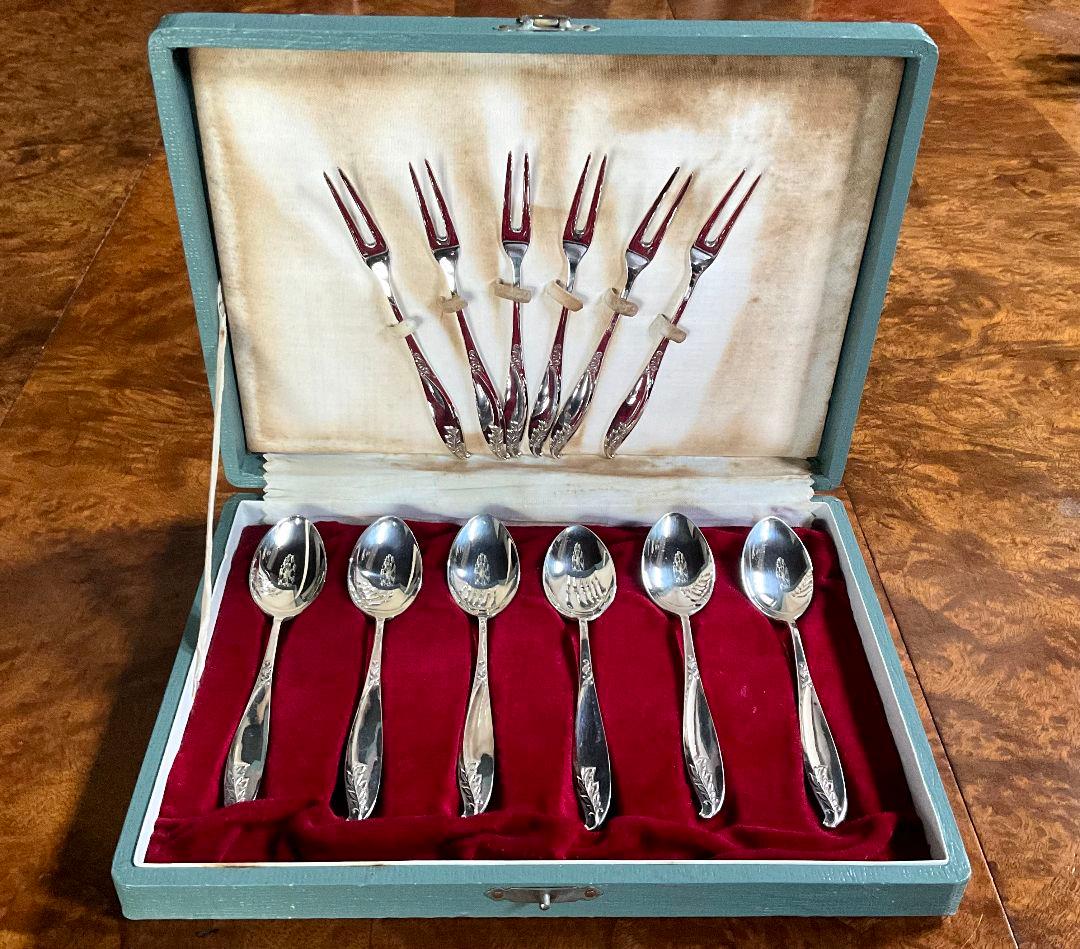 カトラリーセット　スプーン6本　フォーク6本　銀製　シルバー850　126g