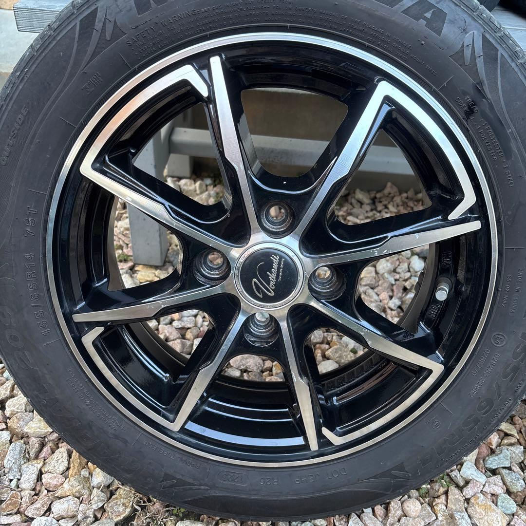 ホイールPW-S8 14x4.5、タイヤ155/65R14 MINERVA