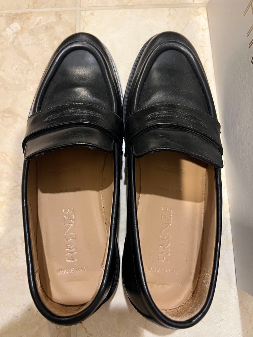 新品イタリア製本革ブラックローファー 37 定価３万円7割引