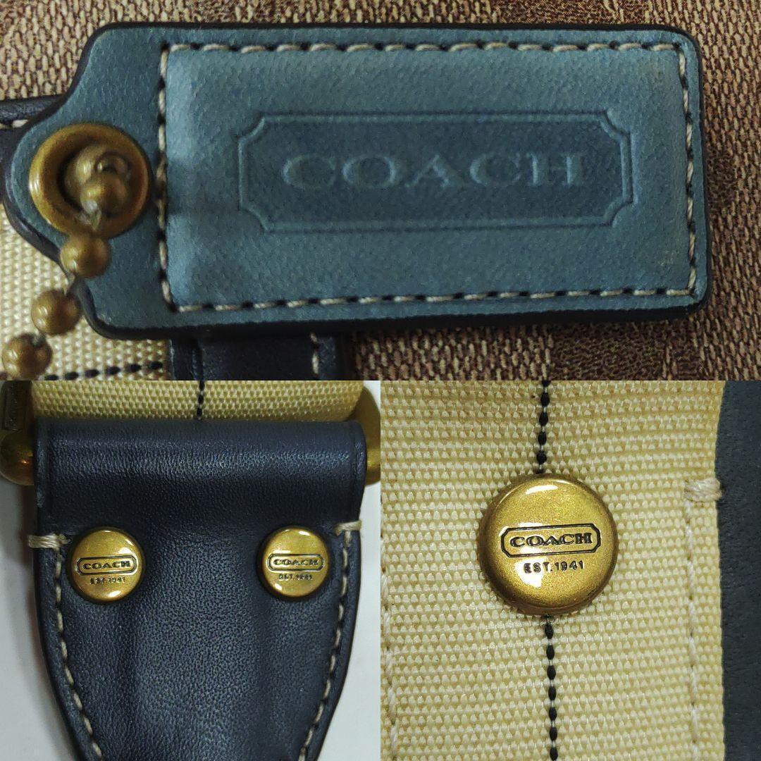 【美品】コーチ ボストンバッグ 2way ショルダー レザー×PVC ヘリテージ