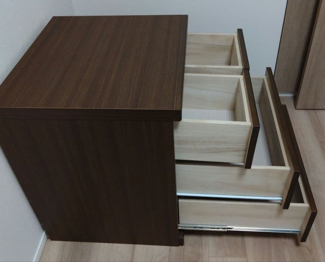 【kazu8tami】大川家具 木製クローゼットチェストキャスター付き