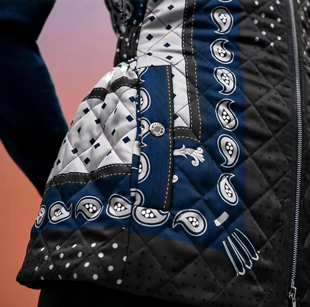 未使用★HERMES★シルク★カシミヤダウン★バンダナ★ベスト★ブルゾン