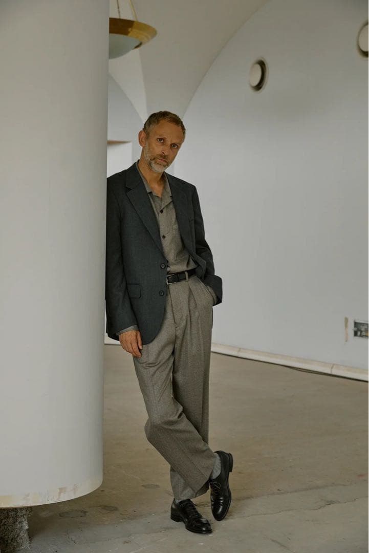 Cornier コルニエ　ウールシルクヘリンボーンスラックス　ブラウン