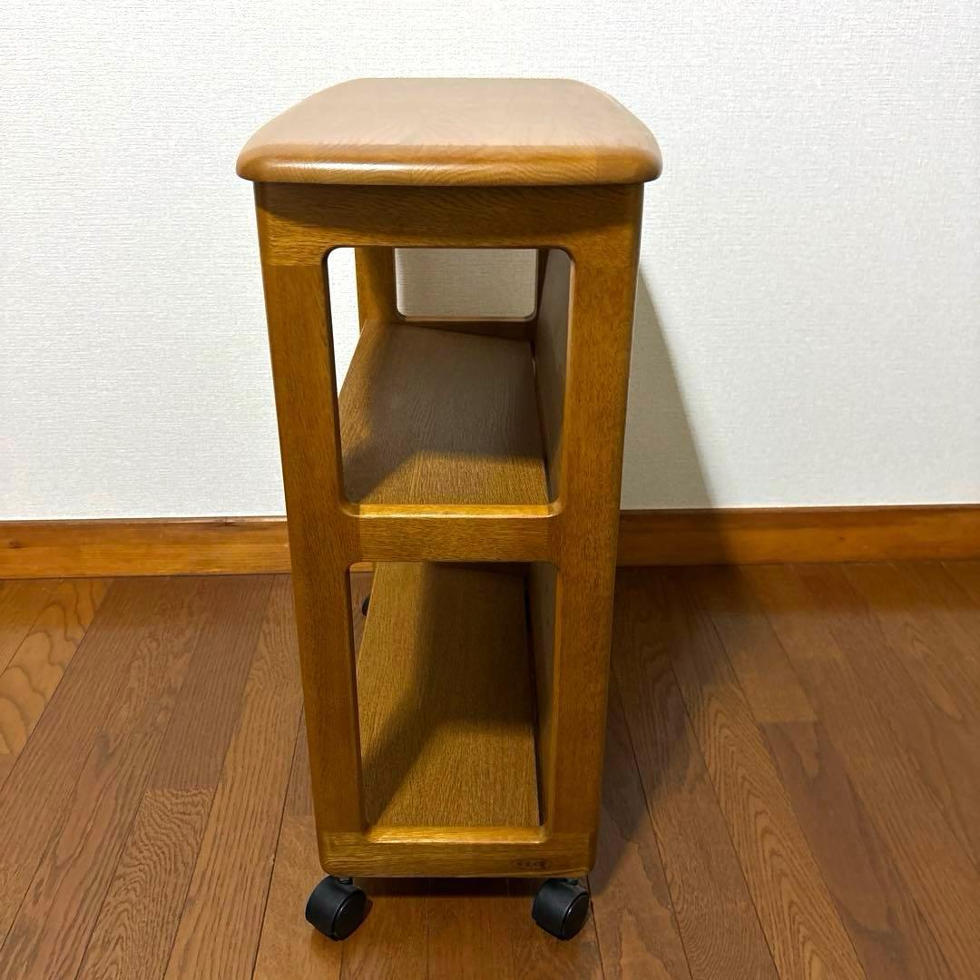 【良品】浜本工芸 マガジンテーブル ワゴン キャスター