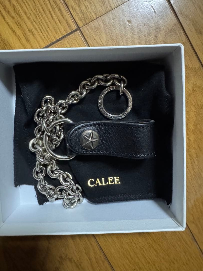 CALEE 本革 ウォレットチェーン 黒