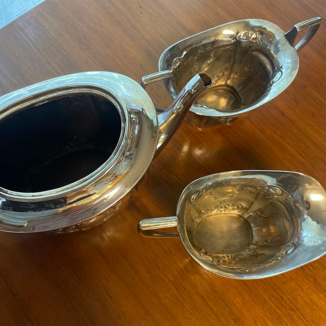 英国製　純銀　アンティーク ティーセット 3点セット