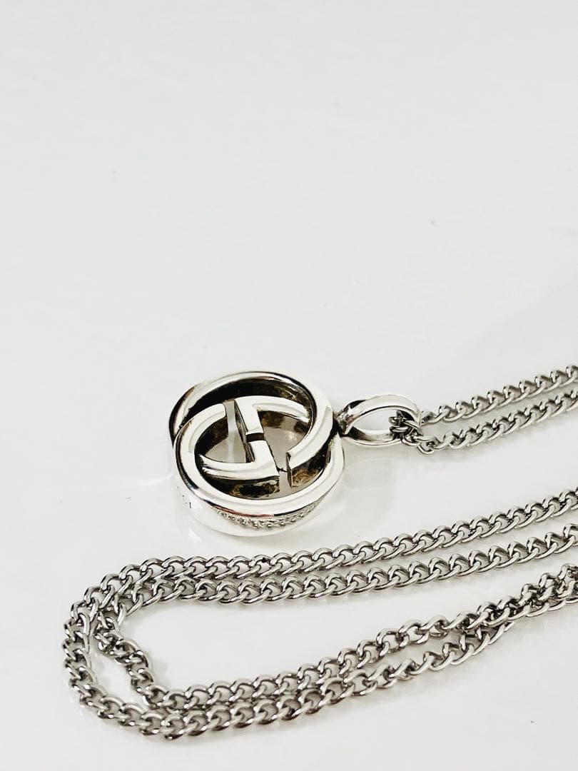 【超美品】GUCCI ネックレス トップ925＋社外チェーン 男女兼用