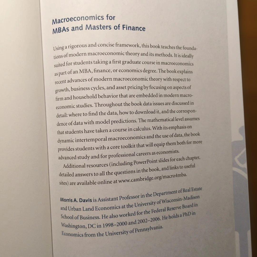 Macroeconomics Morris A.Davis 新品未読