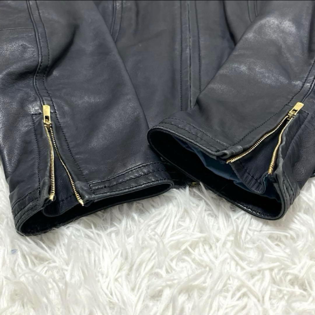 ガンちゃん　ラムレザージャケット　ジップアップブルゾン