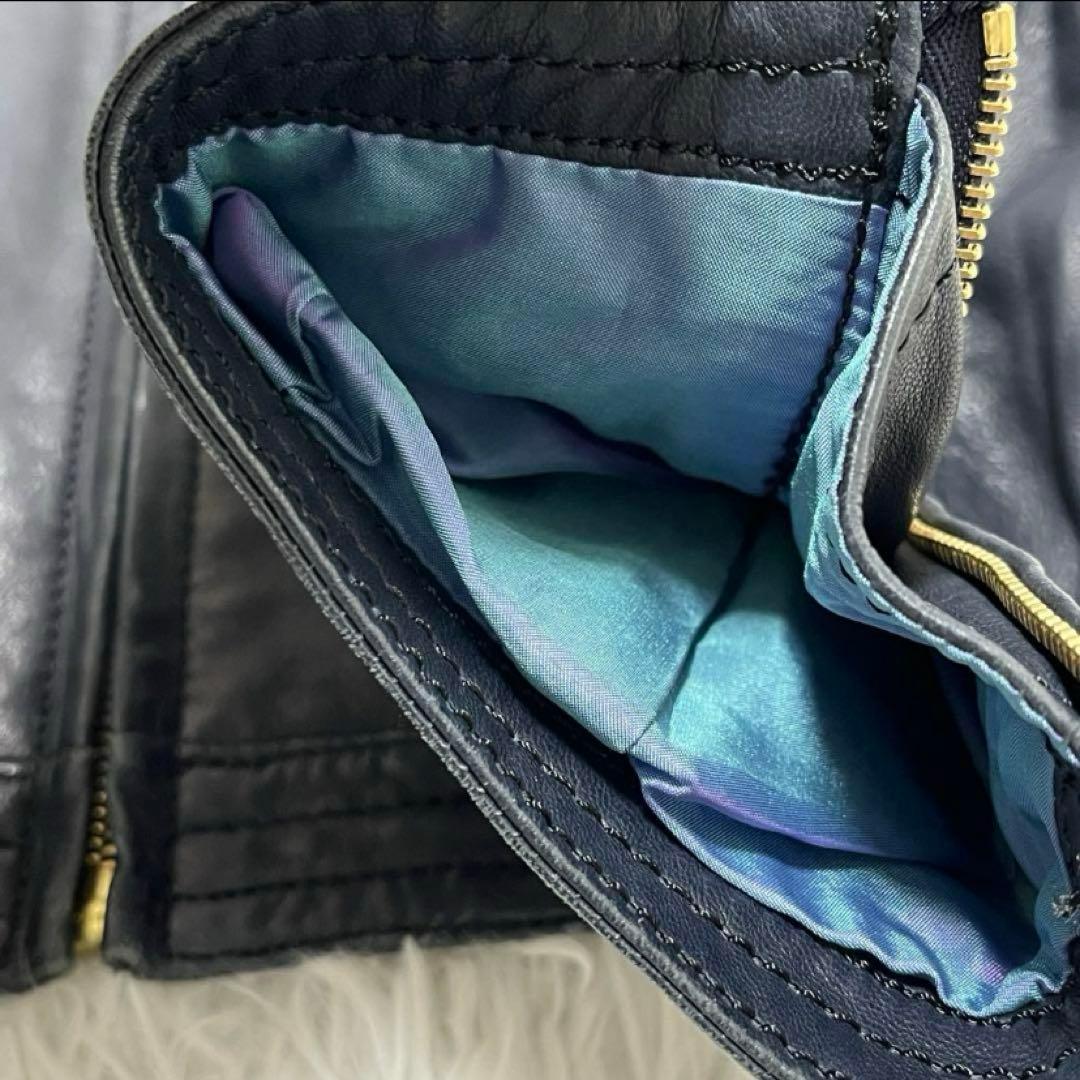 ガンちゃん　ラムレザージャケット　ジップアップブルゾン