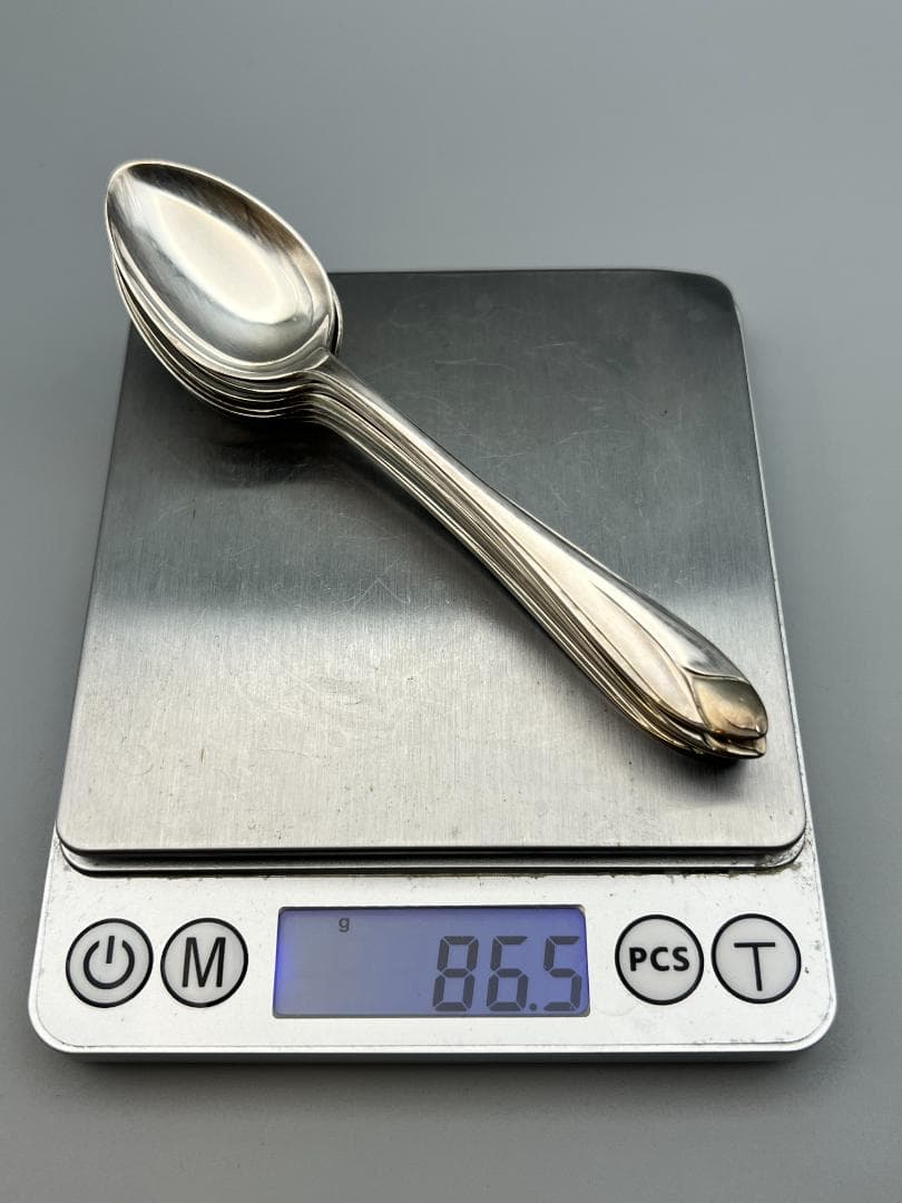 【海】SILVER　MITSUKOSHI刻印　スプーン６点セット　元箱付　86g