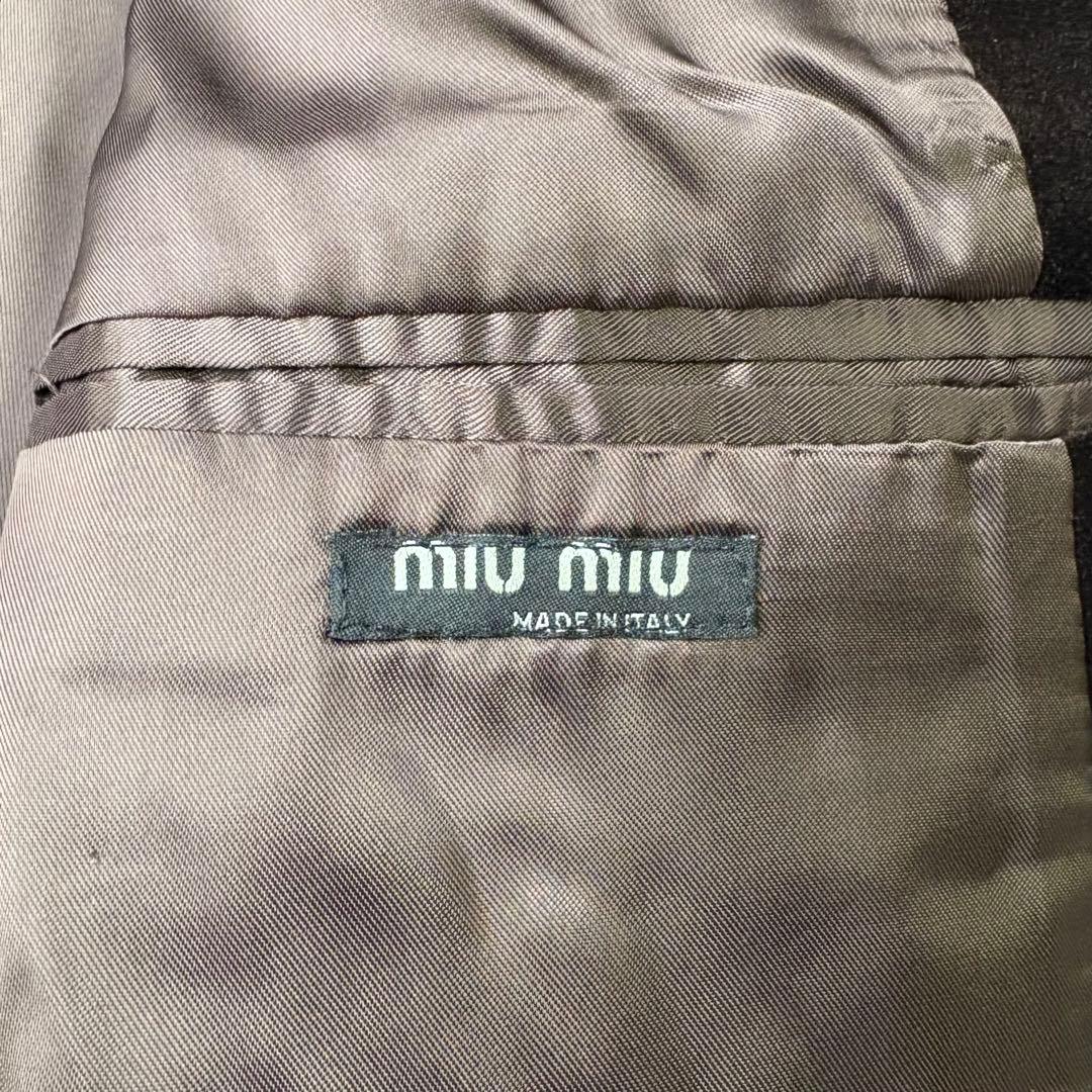 【美品】miumiu ベロア ブラウン テーラードジャケット 54 2B