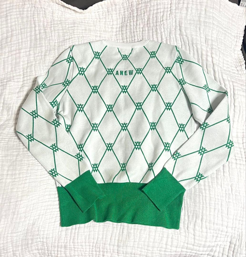 【美品】ANEW GOLF ダイヤモンドパターン セーター Sサイズ