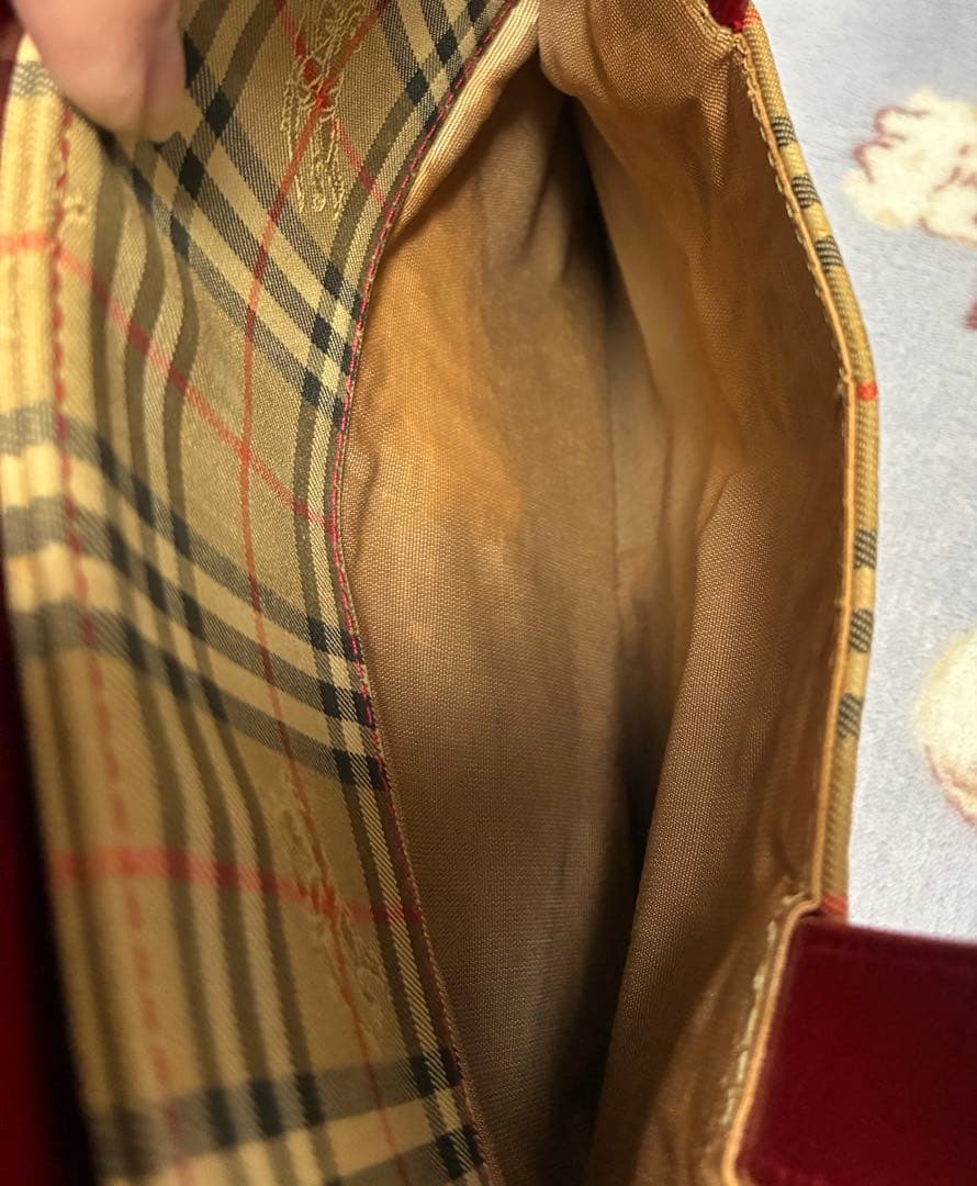バーバリー　ノバチェック　ハンドバッグ(汚れあり中古)