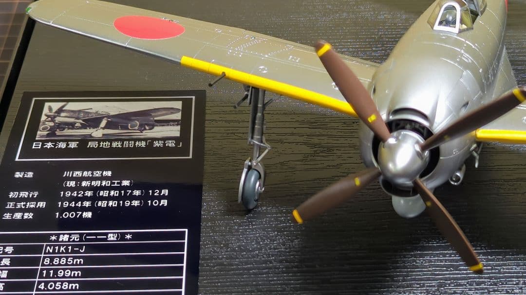 【プラモデル完成品】1/48 紫電一一型甲(シルバー塗装)(出品者製作)