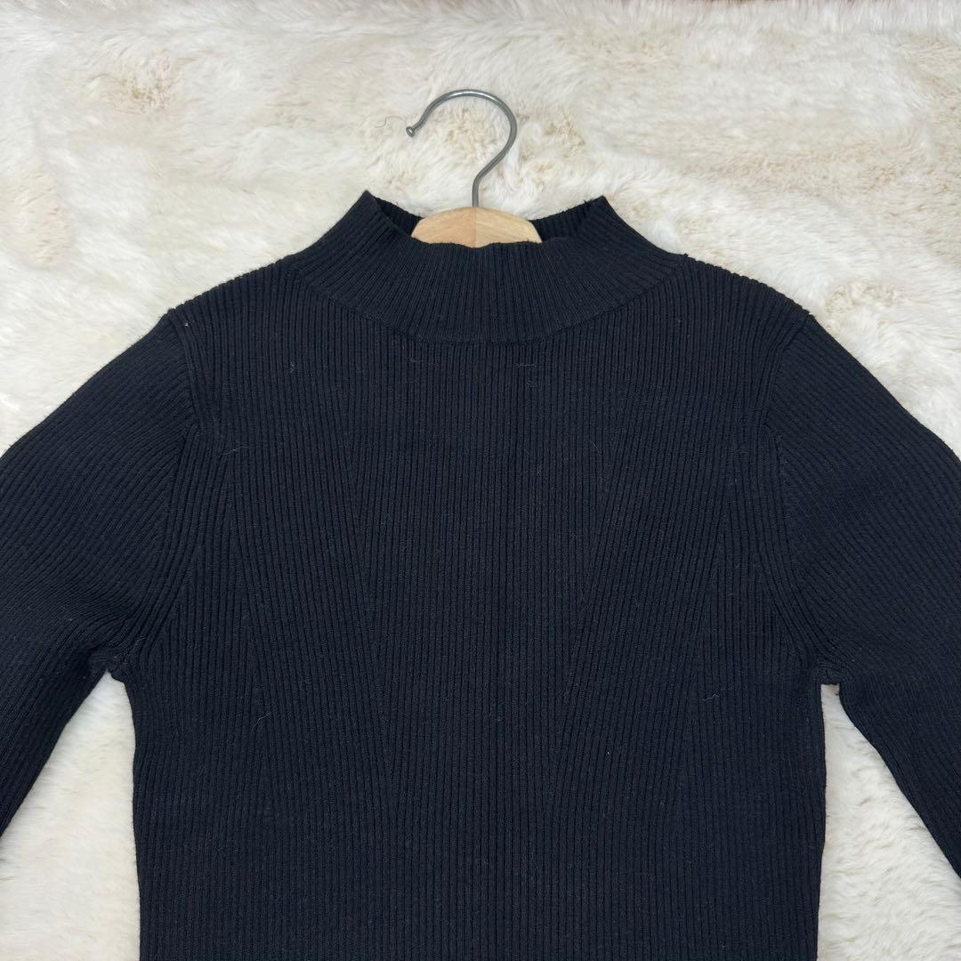 ✨美品✨anuans イレギュラーヘムドッキングニットワンピース XS 黒白