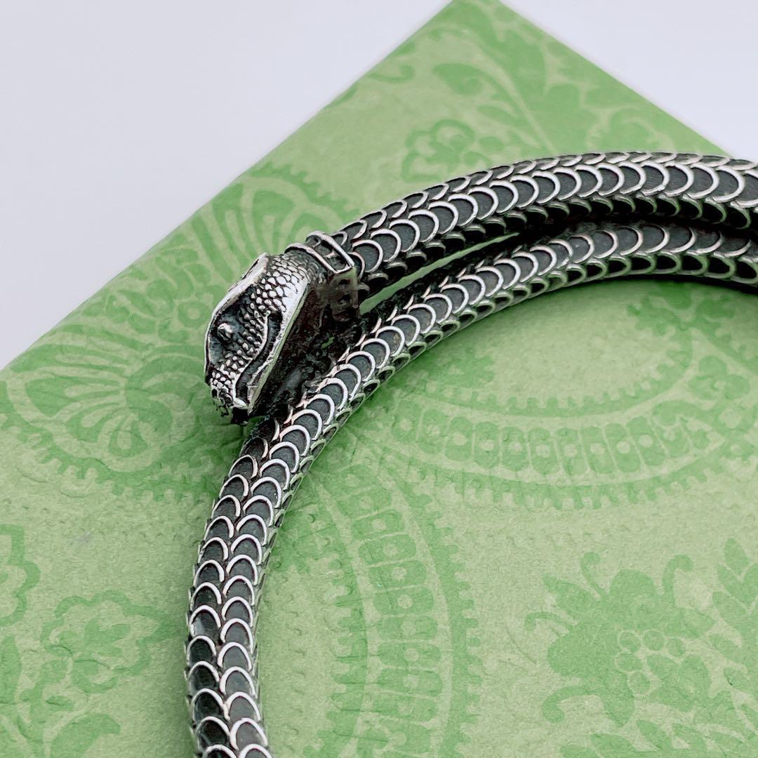 GUCCI バングル　スネーク　ヘビ　ブレスレット　シルバー925 17号