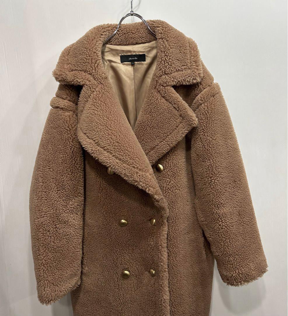 allureville アルアバイル ウールMIXボアピーコート ブラウン美品♡