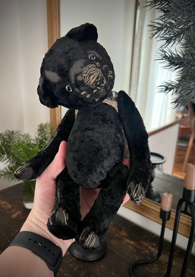 ビンテージ 黒いぬいぐるみ アンティーク人形