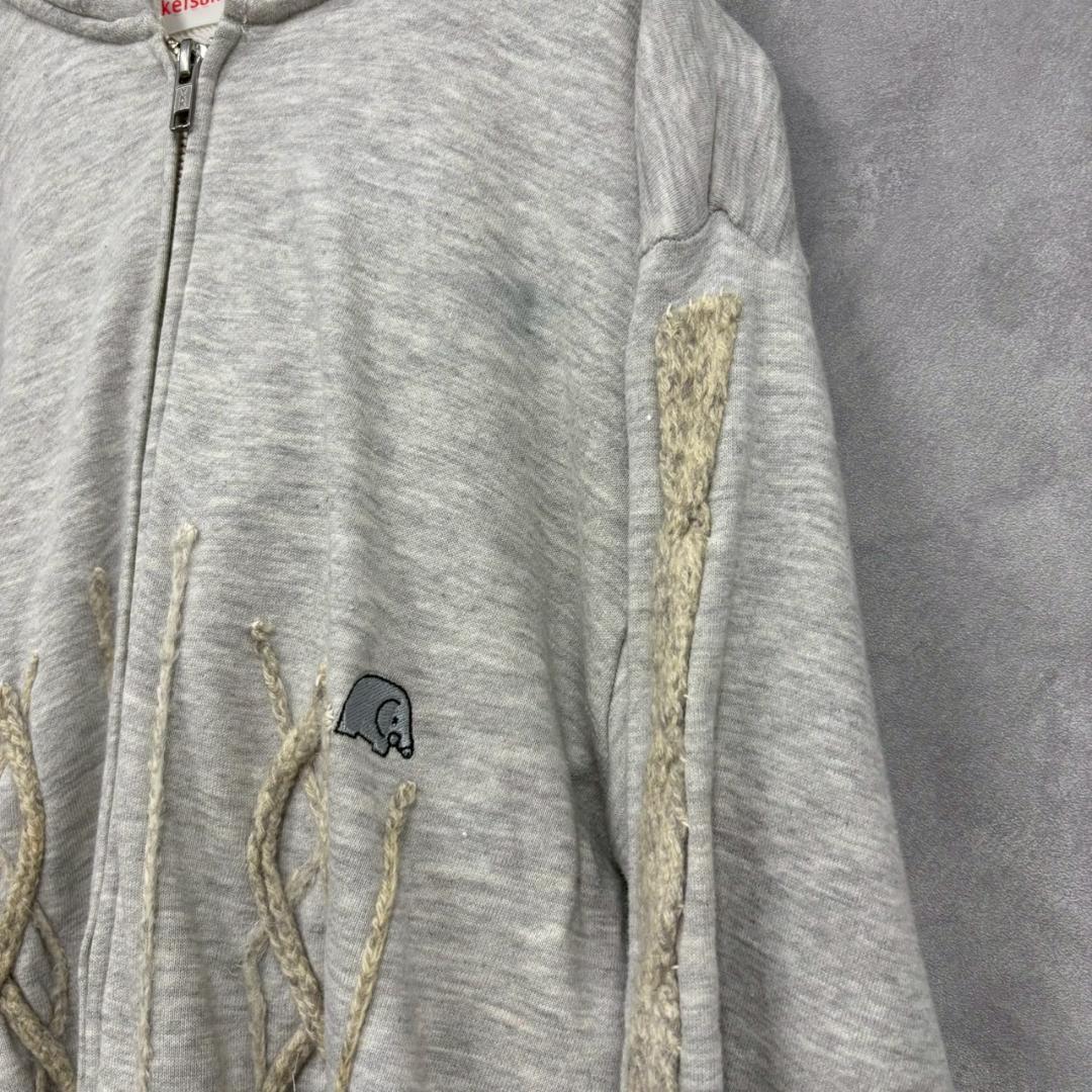 keisuke kanda ニット装飾 象ワンポイントパーカー　 N1163