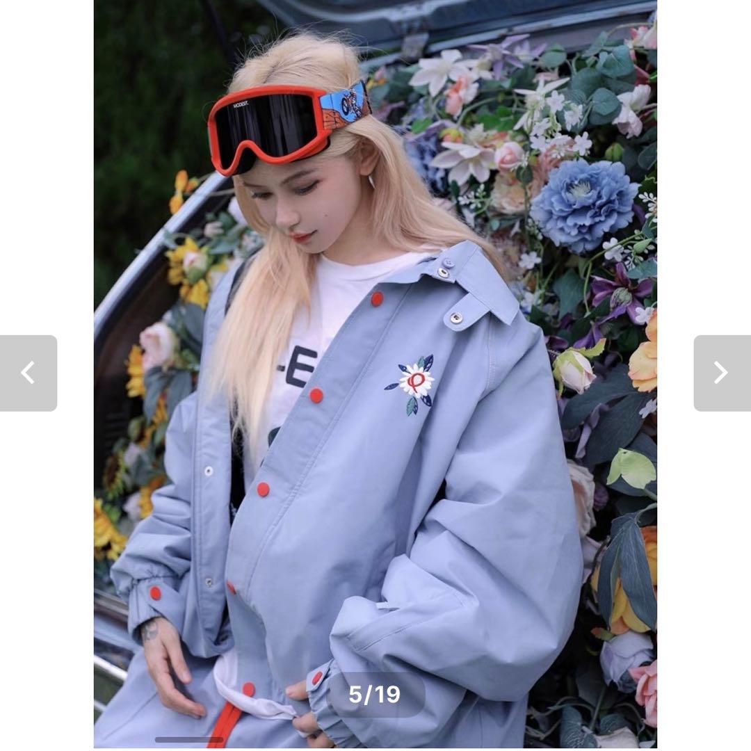 『美品』韓国スノーボードウェア レディース M ライトブルー