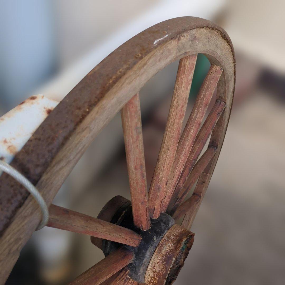 骨董　車輪　大八車　オブジェ　ガーデニング　木製　鉄　大型