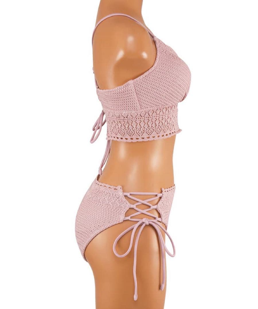 ラメニットスカラップビキニ【LIP SERVICE】ブラック 9Mサイズ