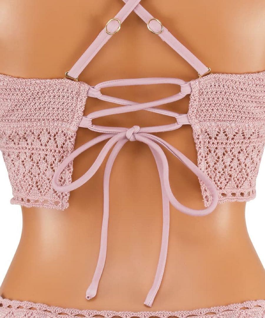 ラメニットスカラップビキニ【LIP SERVICE】ブラック 9Mサイズ