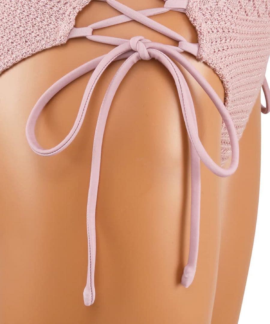 ラメニットスカラップビキニ【LIP SERVICE】ブラック 9Mサイズ