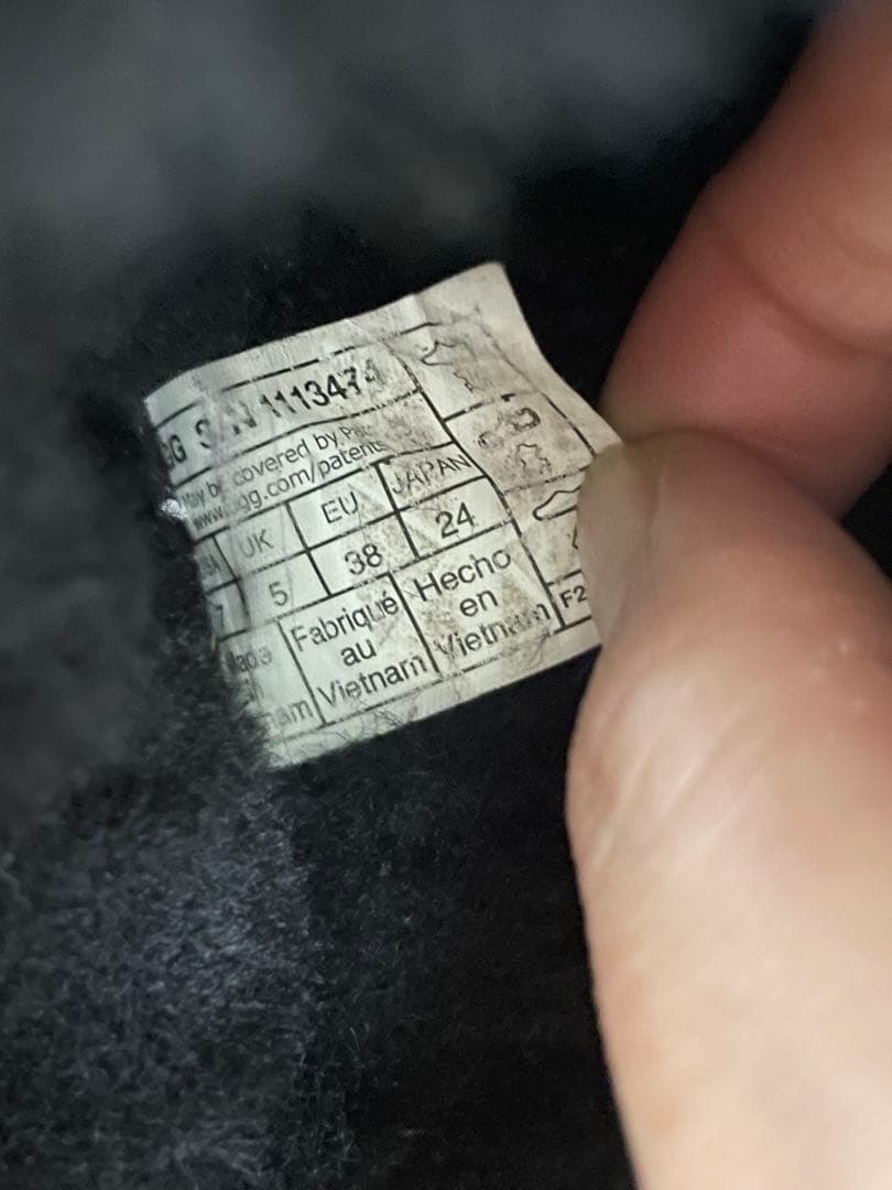 UGG ファンケット　24cm 黒　厚底　ムートン　サンダル　スリッポン