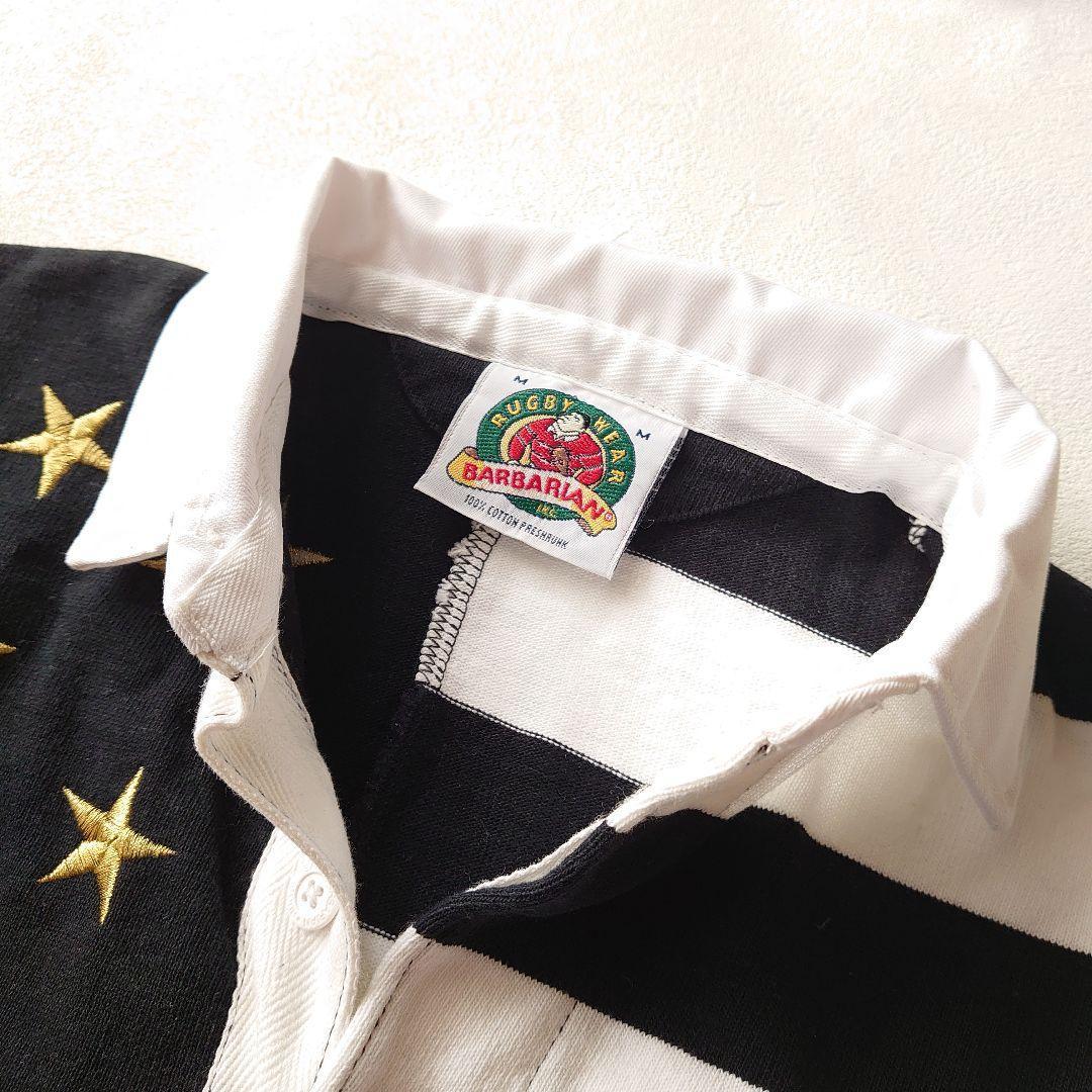 【別注】 BARBARIAN バーバリアン 星条旗 ラガーシャツ