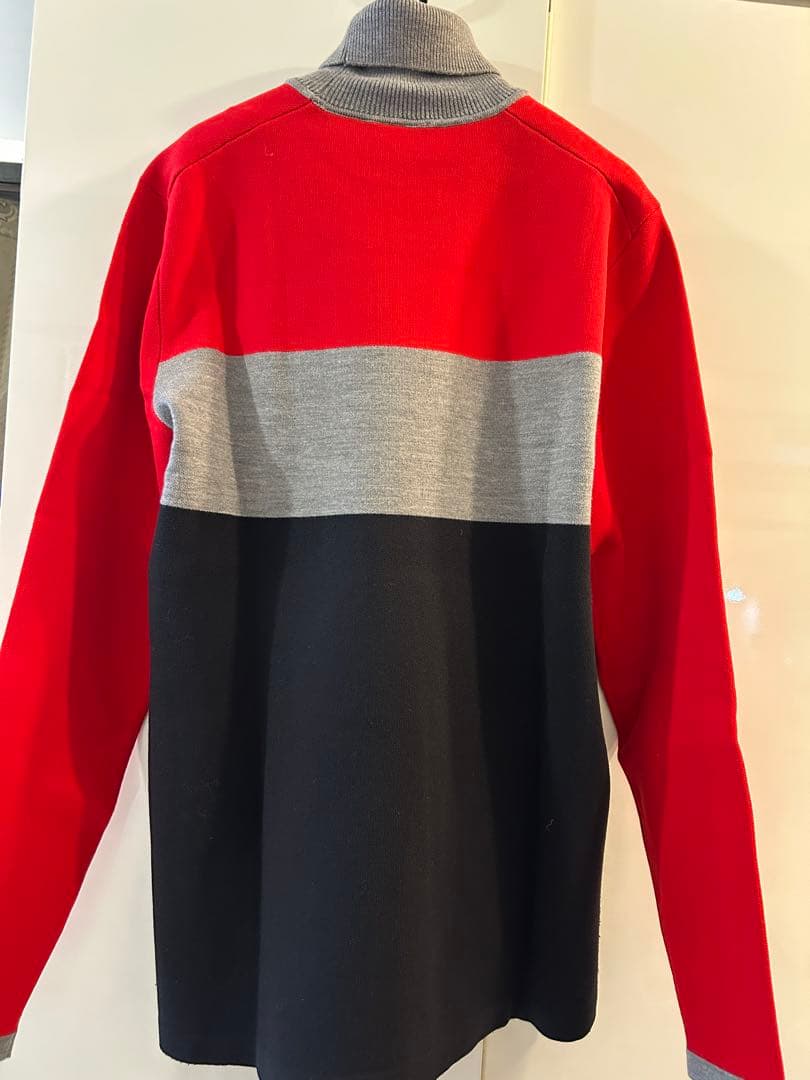 【美品】デサントゴルフ　タートルネック ストライプ