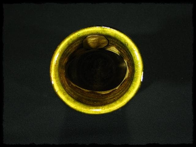 名工 藤原 敬介 恭助 織部 掛花入 父啓兄雄 茶道具 花器 b959