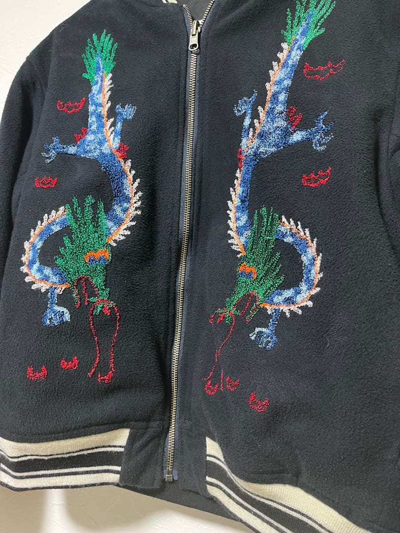 ドラゴン刺繍スカジャン 黒　gotohollywood サイズ02