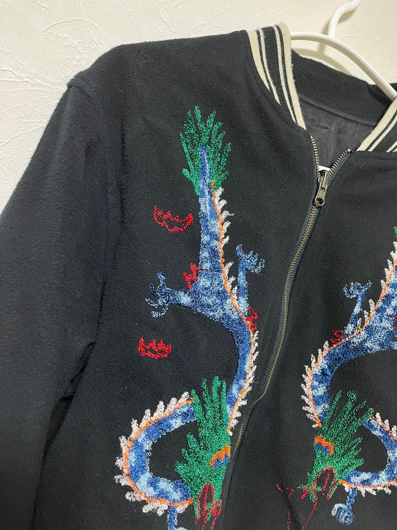 ドラゴン刺繍スカジャン 黒　gotohollywood サイズ02