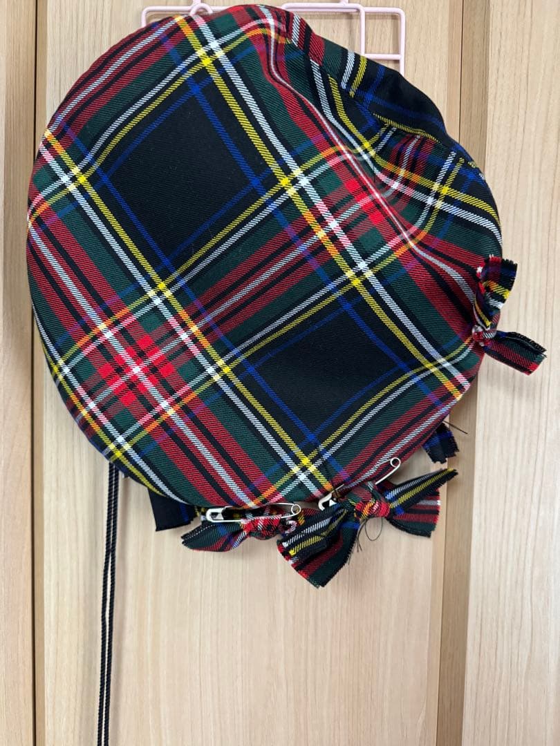 kidill hizume タータンチェック　リボン　ベレー帽